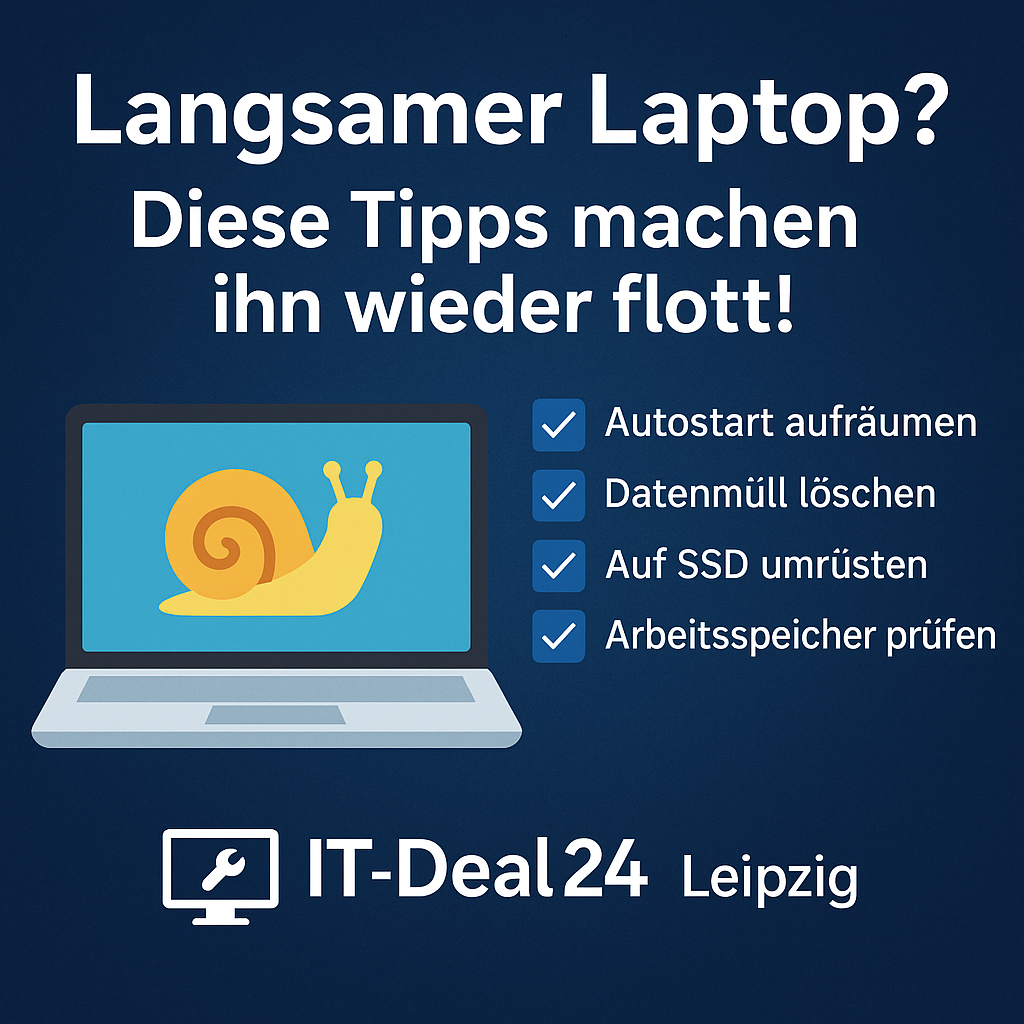 Digitale Grafik mit Tipps zur Beschleunigung eines langsamen Laptops – IT-Deal24 Leipzig