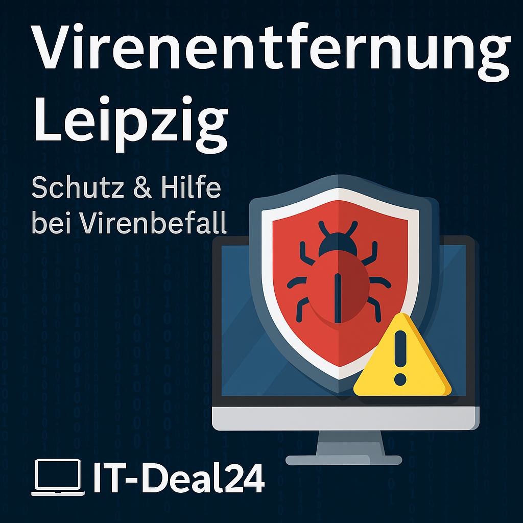 Illustration zur professionellen Virenentfernung am Computer durch IT-Deal24 Leipzig