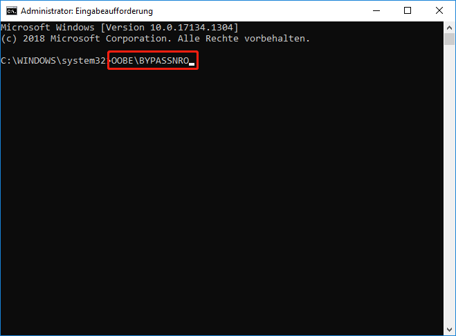 Befehl zur Umgehung der Online-Zwangsregistrierung in Windows 11