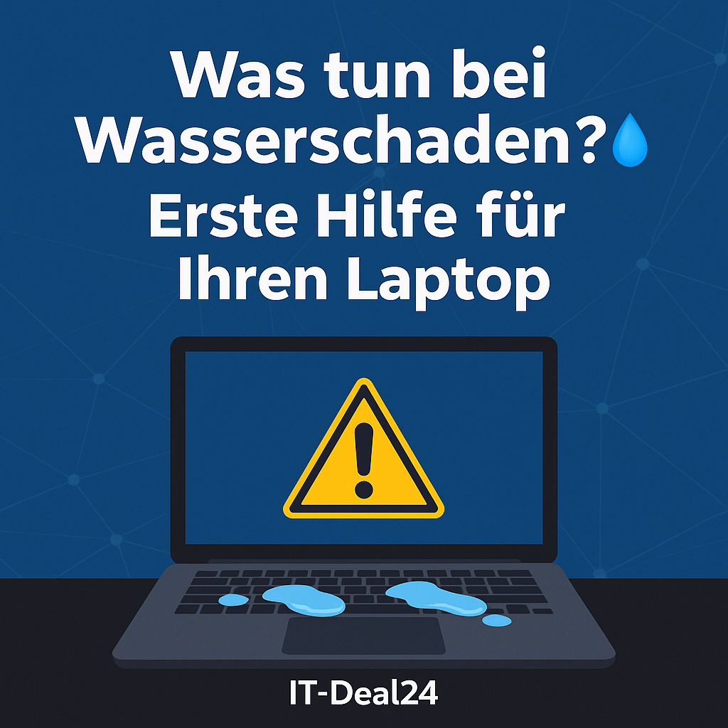 Laptop mit Wasserschaden von innen, Feuchtigkeitsschäden deutlich sichtbar
