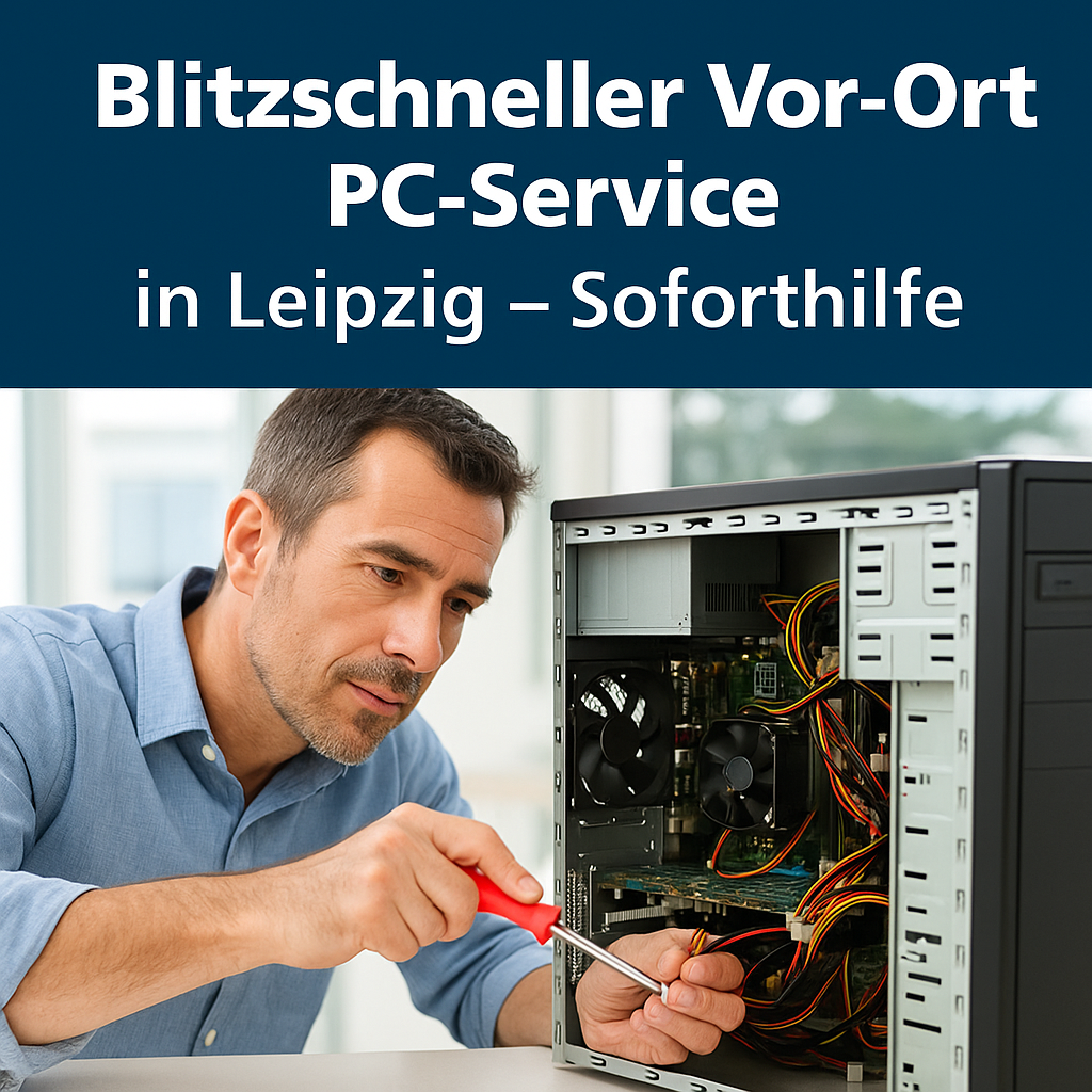 Techniker repariert Desktop-PC vor Ort in Leipzig – Blitzschneller PC-Service Soforthilfe