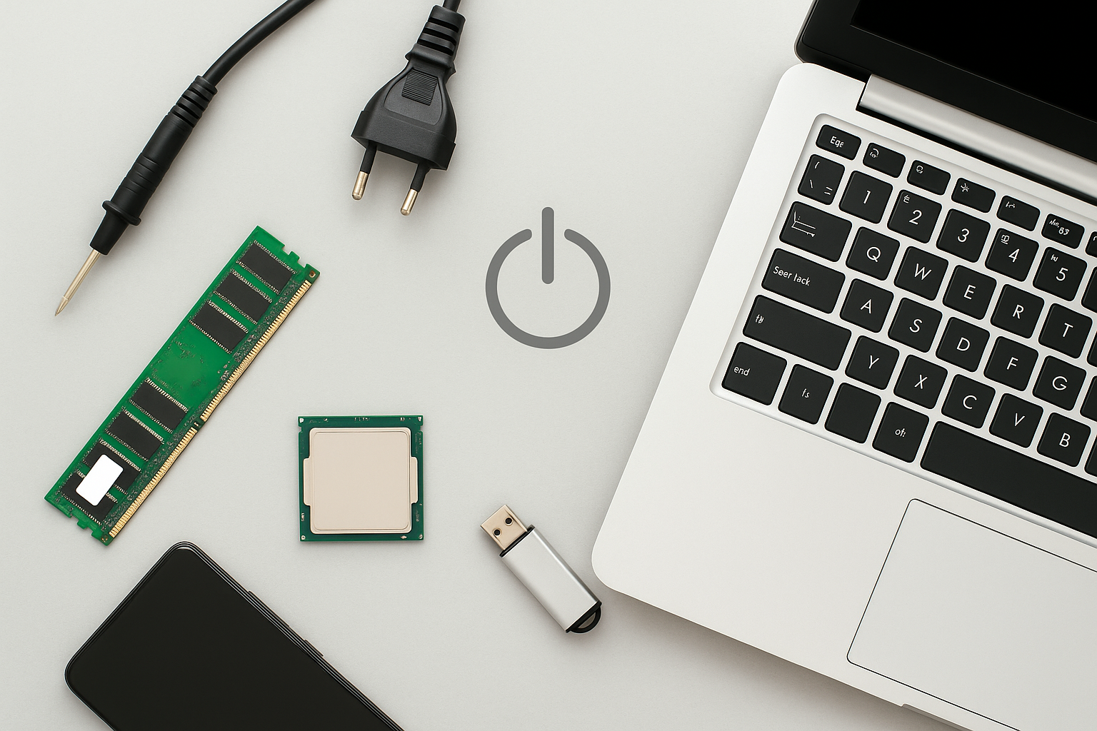 Nutzer sitzt vor Laptop und probiert einfache PC-Hilfe-Schritte wie Neustart, Update und Virenscan aus – IT-Deal24 Leipzig