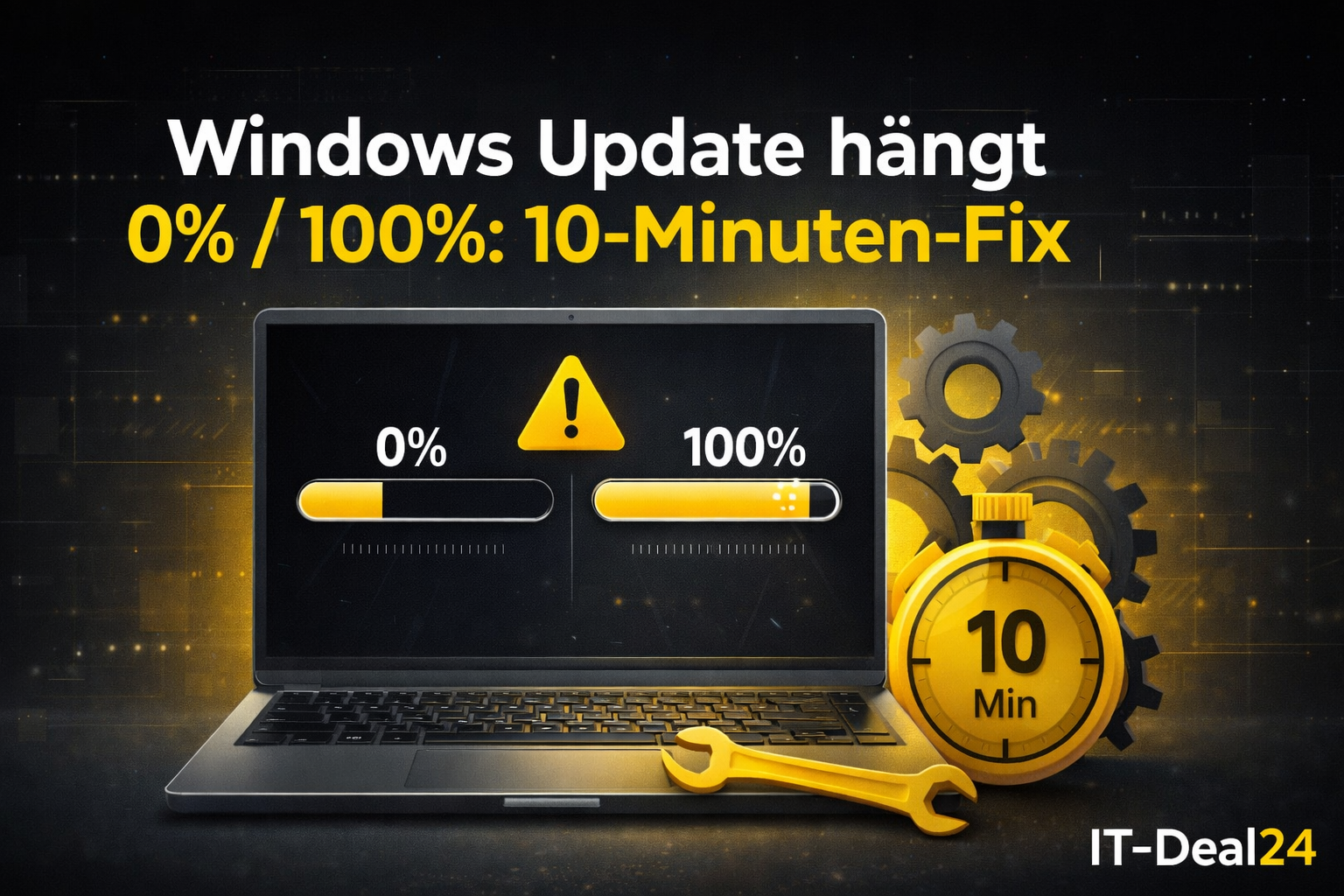 Windows Update hängt bei 0% oder 100% – 10-Minuten-Fix für Windows 10/11