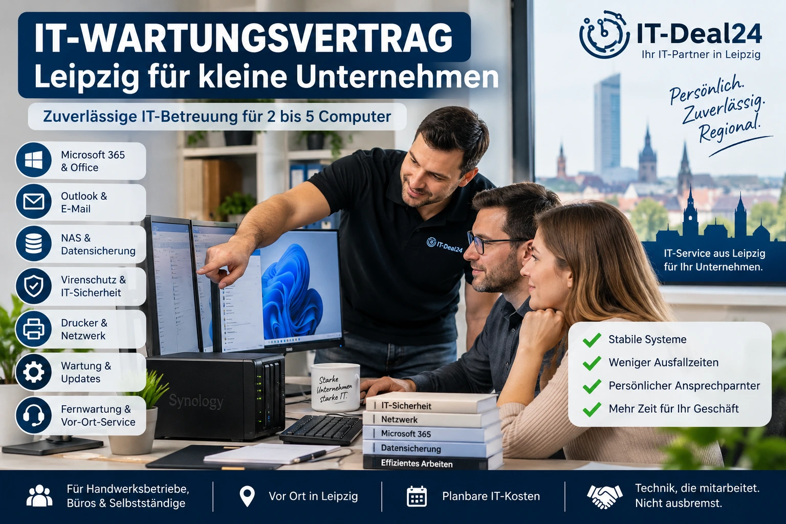 IT-Wartungsvertrag Leipzig – IT-Betreuung für kleine Unternehmen IT-Wartungsvertrag Leipzig für kleine Unternehmen mit 2 bis 5 Computern