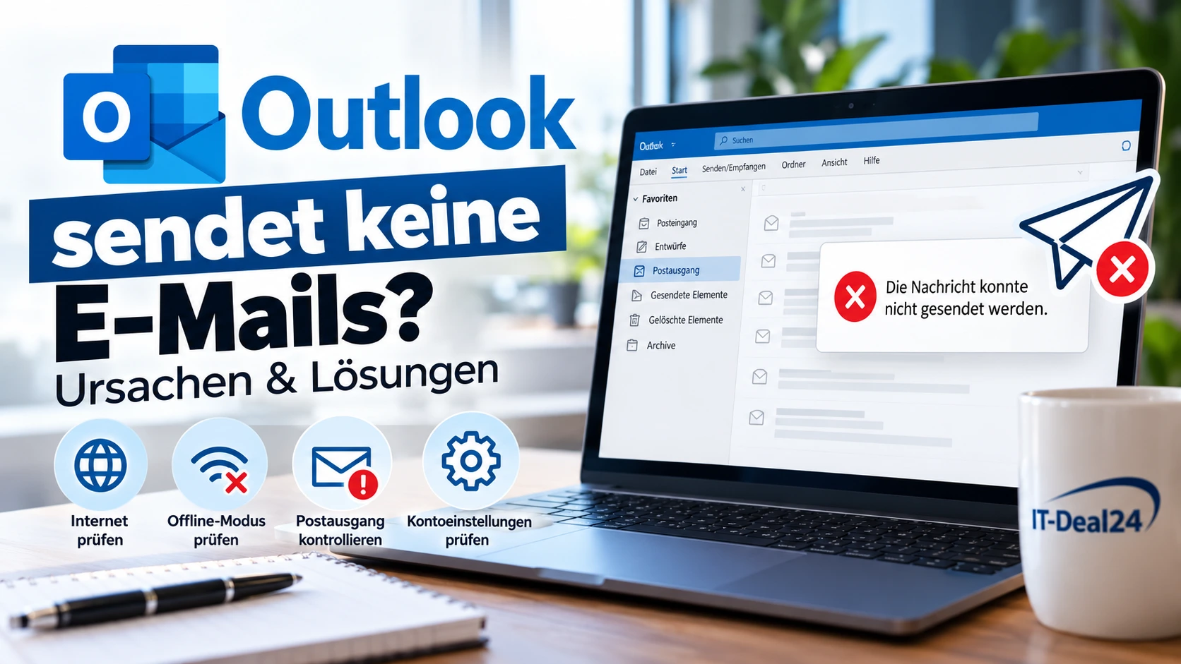 Outlook sendet keine E-Mails – Ursachen und Lösungen für Outlook-Probleme